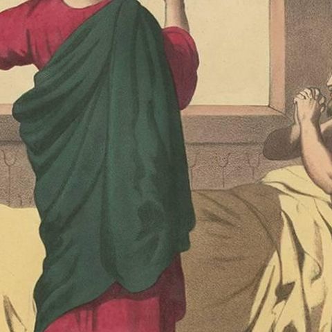 Antique Religious Print 'No. 19' Hezekiah, circa 1840, close-up 2