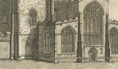 St Mary’s Church, Bury St Edmunds, Suffolk, Antique Engraving, 1779, close-up 3