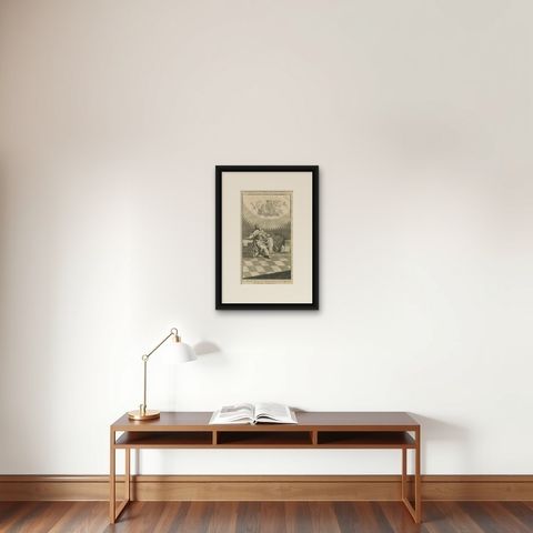 St. Paul to Galatians, Rejecting Mosaic Law, Antique Engraving c.1735, shown framed on a wall, true to size