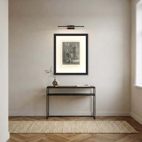Tomb of Louis de Brézé, Rouen, Antique Steel Engraving after Hodson, circa 1877, shown framed in a room, true to size