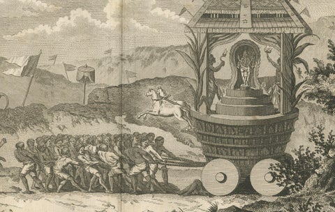Hindu Festival Procession with Vishnu Cart, Engraving after Sonnerat, 1806, close-up 3