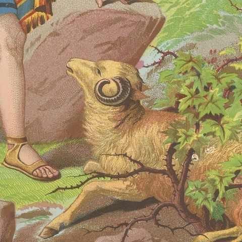 Antique Bible Print of the Lost Sheep by Kronheim 'c.1860', close-up 2