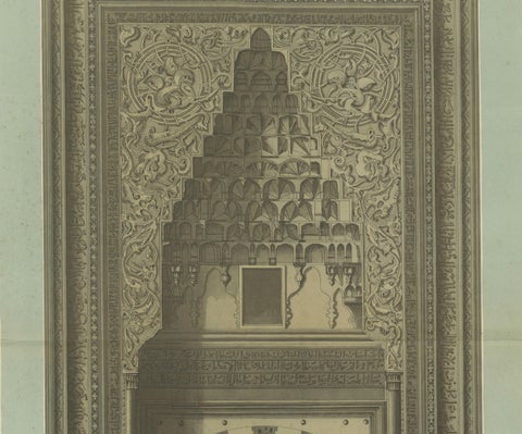 Green Mosque Portal of Bursa, Ottoman Islamic Architecture, Raymond 1924, close-up 2