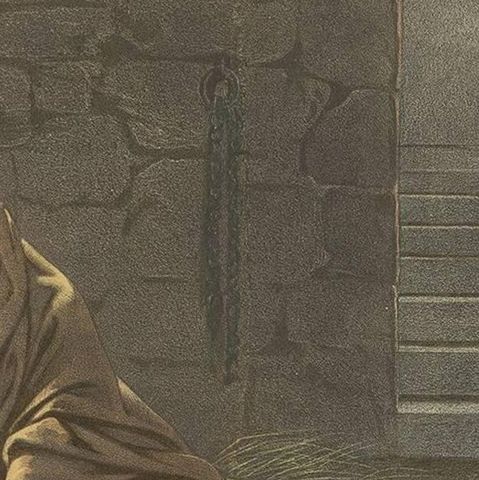 Antique Religious Print 'No. 17' Apostle Paul in Prison, circa 1840, close-up 2