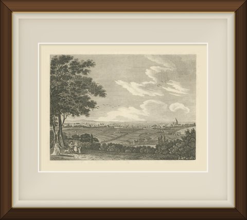 Rome with the Dome of Saint Peter's, Engraving Published by Thomas Kelly, 1816, shown framed