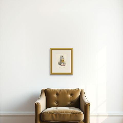 Antique Hand-Coloured Print of the Supreme Pontiff Celebrating High Mass, 1862, shown framed on a wall, true to size