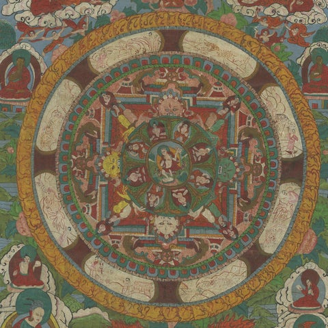 Hand Painted Mandala Thangka, circa 1920, view 4