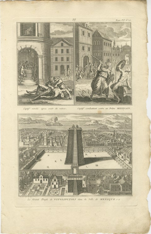 Funeral Rites and Burial of Inca Nobles, 1734 Engraving of Old Peruvian Customa, view 2