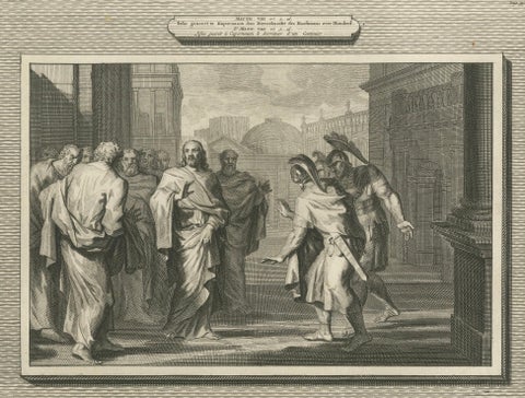 Healing of a Centurion’s Servant & Christ Calming the Storm, Pieter Mortier 1700, close-up 6