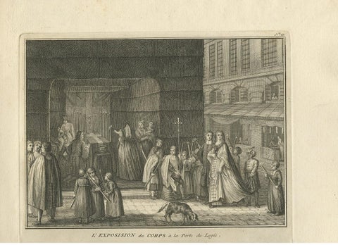Antique Print of a Funeral Procession by Picart, circa 1725, view 2