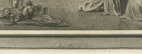 Stoning of Susanna's Accusers and Daniel Destroys Bel, Mortier circa 1700, close-up 1
