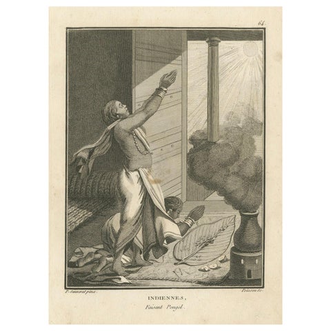 Hindu Women Celebrating Pongal Festival, Engraving after Sonnerat, 1806