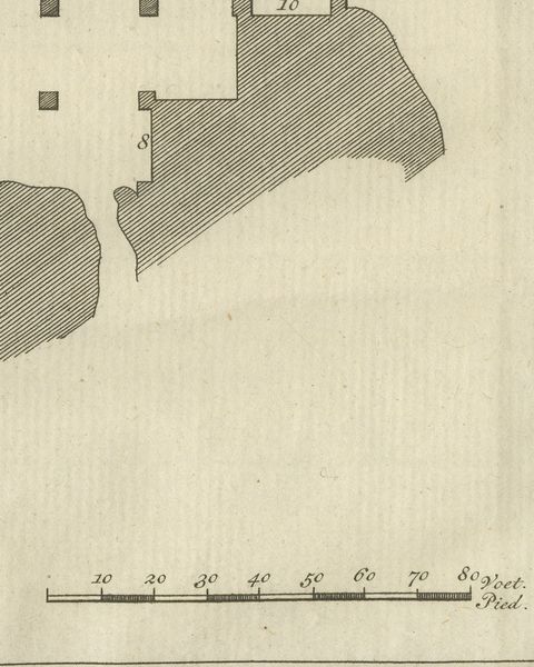 Antique Plan of the Elephanta Cave Temple near Bombay, 1780, close-up 3