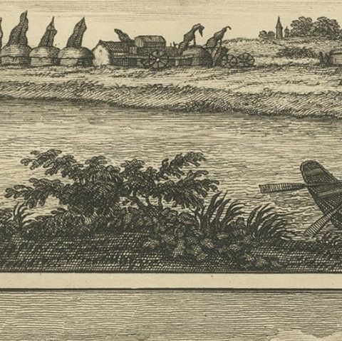 Antique Print of Tartar Tents, Wagon and a Tartar Church, 1714, close-up 3