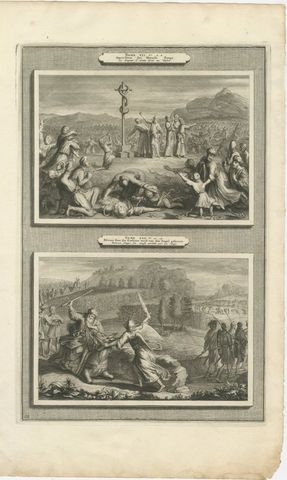 The Brazen Serpent and Balaam's Ass Stopped by the Angel, Mortier circa 1700