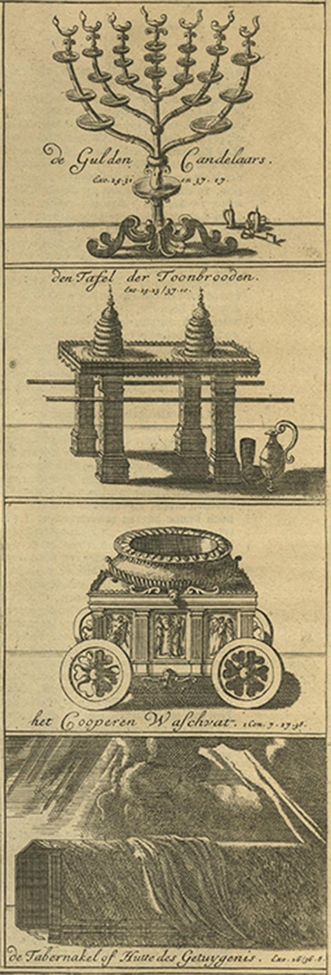 Antique Bible Plan of Ancient Jerusalem, 1743, view 3