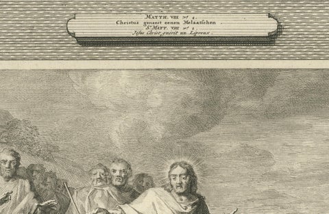 Christ Healing the Blind Man and the Possessed Mute, Pieter Mortier, ca. 1700, close-up 2