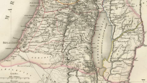 Antique Map of Palestine and the Holy Land, Lapie, Paris, 1838, close-up 6