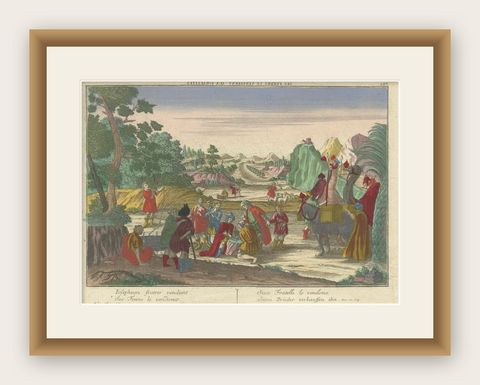 Optica Print of Joseph Sold by His Brothers to Ishmaelites, 1770 -Biblical Scene, shown framed