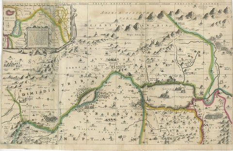 1658 Large Map of the Holy Land by Jansson, Twelve Tribes of Israel in 6 Sheets, view 6