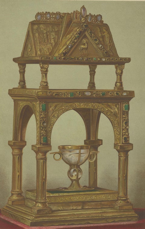 Sacred Splendor of the Reiche Kapelle Munich, Antique Chromolithograph, 1874, close-up 3