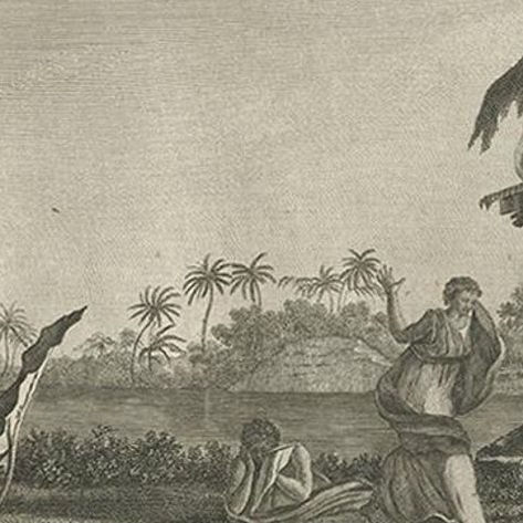 Antique Print of a Funeral Ritual by Cook, 1803, close-up 1