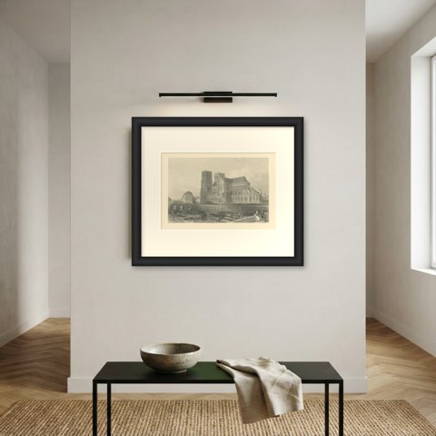 Notre Dame Cathedral, Paris, Antique Steel Engraving after T. Allom, circa 1850, shown framed on a wall, true to size