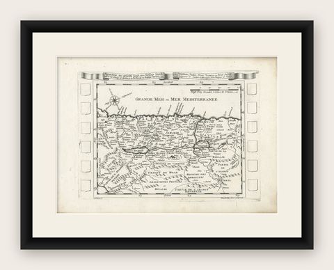 Antique Map of the Holy Land Palestine & Jerusalem, Elias Baeck ca. 1700, shown framed