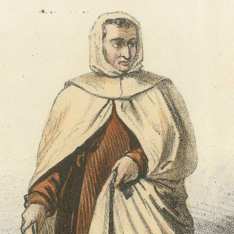 Carme Déchaussé, 1862 Hand-Colored Lithograph of a Discalced Carmelite Monk, close-up 1