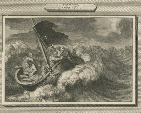 Healing of a Centurion’s Servant & Christ Calming the Storm, Pieter Mortier 1700, close-up 5