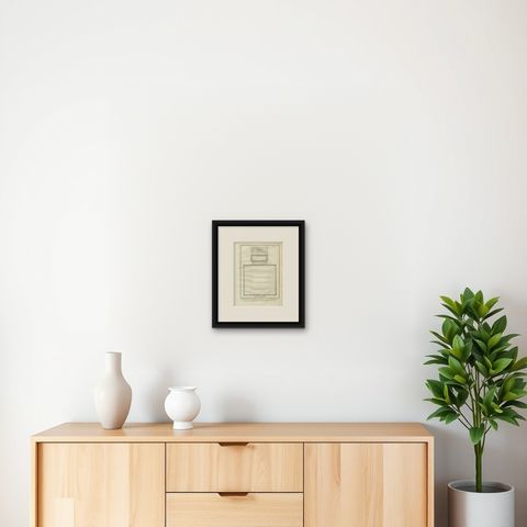 Mosque of Amr, Old Cairo & Sarcophagus Design, Architectural Print, Egypt 1776, shown framed on a wall, true to size
