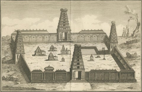 1806 Engraving of Arunachalesvara Temple, Hindu Pagoda on Coromandel Coast, close-up 5