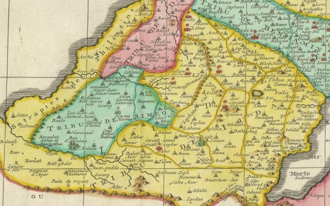 1732 Henri Chatelain Map of the Holy Land Divided Among the Tribes of Israel, close-up 3