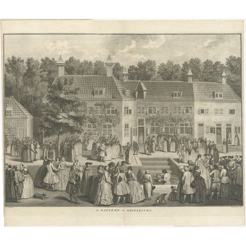 Original Antique Engraving of the Baptism of Christians in The Netherlands, 17, view 2
