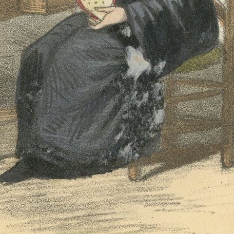 Augustine, 1862 Hand-Colored Lithograph of an Augustinian Nun, close-up 2