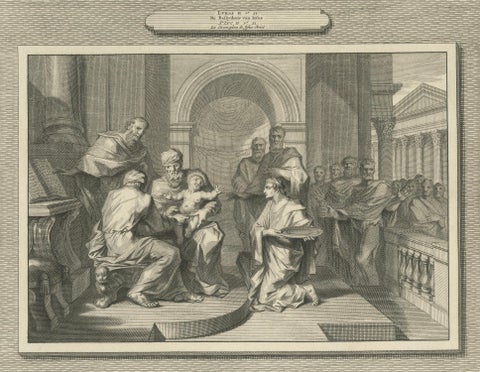 Annunciation to the Shepherds & Circumcision of Christ, Pieter Mortier, ca. 1700, close-up 5