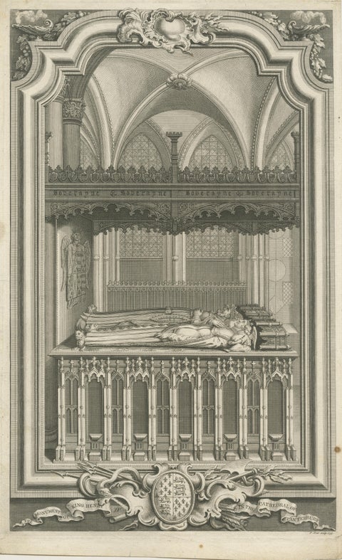 Westminster Abbey Monuments, Five English Engravings after Gravelot c.1730, view 2
