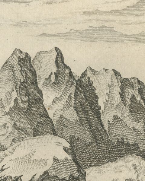View of the Monastery at Mount Sinai from Point A, Antique Print, 1776, close-up 3