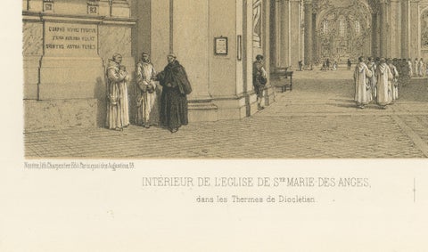 Rome Church Interior, Santa Maria degli Angeli, Benoist 1869, close-up 6