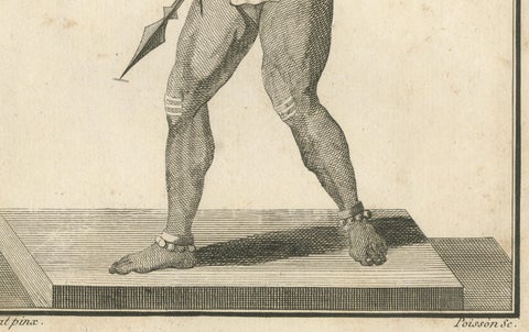 1806 Engraving: Vaivert, Fierce Form of Shiva in Hindu Mythology, close-up 3