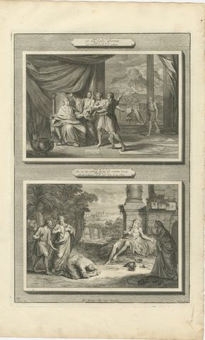 Job Hears of His Losses and Job Visited by His Friends, Mortier, circa 1700