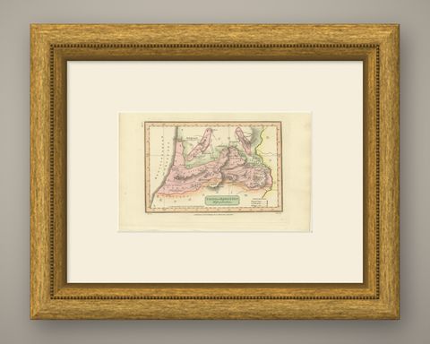 Tribe of Manasseh West of Jordan, Antique Wyld Map, 1823, shown framed