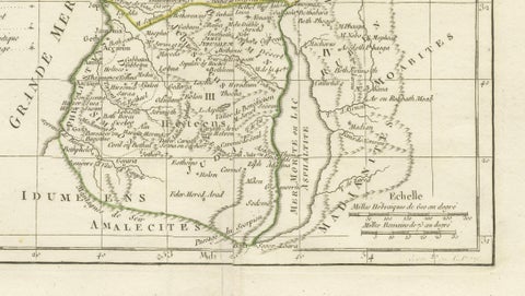 Antique Holy Land Map, Judée ou Terre Sainte, Robert de Vaugondy, 1806, close-up 4