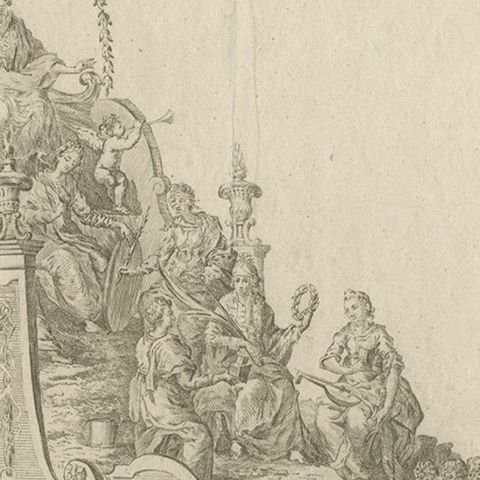 Antique Engraving of a Religious Float for Saint Rumoldus or Rumbold, 1775, close-up 3