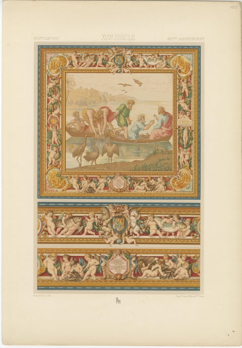 Set of Three Renaissance Religious Ornament Chromolithographs by Racinet, 1873, view 2