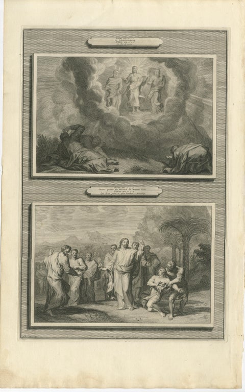 Biblical Engravings, Christ Transfiguration & Healing of the Possessed, ca.1700, view 2