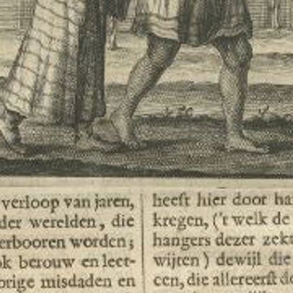 Antique Print of a Chinese Christian Being Punished by Nieuhof, 1665, close-up 1