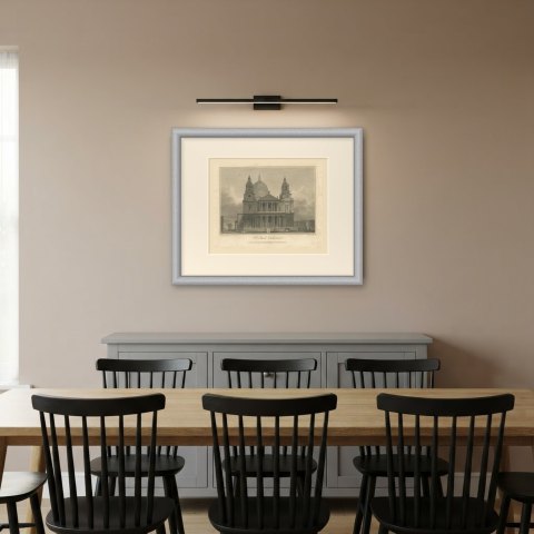 St Paul's Cathedral, the West Front, London, 1804, shown framed in a room, true to size
