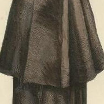 Old Print of a Capuchin in Coat, a Religious Order of Franciscan Friars, 1845, close-up 1