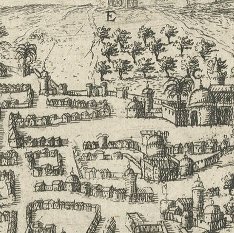 Rare Map of Rama or Ramma 'Ramallah?' in Palestine or the Holy Land, ca.1730, close-up 2